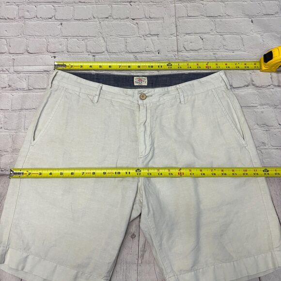 Faherty Men Flat Front Chino Shorts Size 33 Linen Blend D031 -18 - Picture 2 of 16
